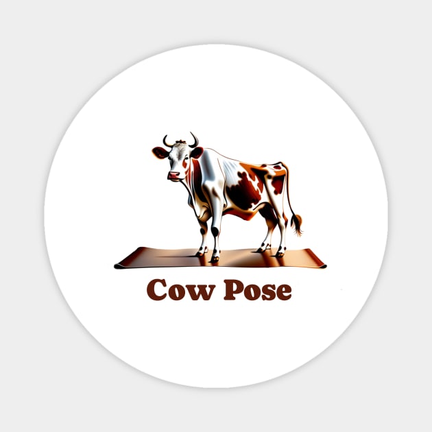 Cow in yoga pose Magnet by Edgi